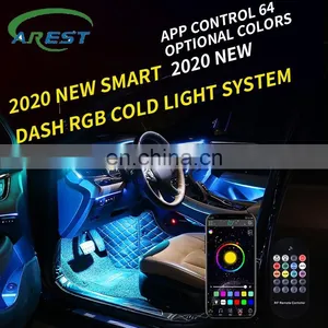 New Led Car Interior Ambient Mood Light Rgb App Remote Control Auto Decorative Dashboard Foot Door Atmosphere EL Neon Lamp 12V thumbnail-1