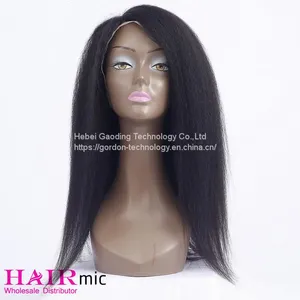 Natrual Color Kinky Straight Full Lace Human Hair Wig Vendor thumbnail-4