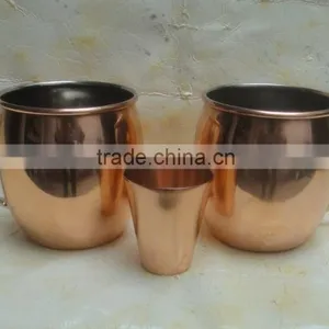 100% Set of 2 Pure Copper Beer Mug With Copper Shot Glass, Hammered Copper Mugs, Moscow Mule Copper thumbnail-1