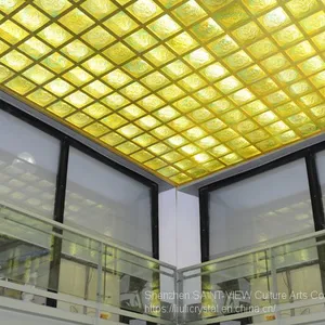 Crystal Glass Liuli Buddha Statues Wall Decor Tiles for Architecture Customize thumbnail-2