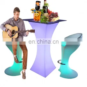Led Glowing Cocktail Table /Elegant Power Modern Nightclub Disco Square LED Furniture Shinning Cocktail Bar Coffee Table thumbnail-4