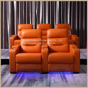 Villa Living Room Leather Electric Sofa Home Theater Electric Multi-functional Audio-visual Room Sofa Combination thumbnail-4