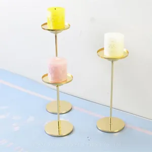 Cheap Wholesale Handmade Gold Black Colored Candlestick Holder For Wedding Party Restaurant and Home Decoration thumbnail-1