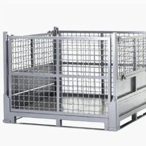 Storage Stacking Metal Wire Pallet Box , Wire Mesh Foldable Storage Box Stillage thumbnail-4