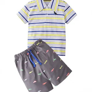 Boys' Striped Polo & Printed Shorts Set thumbnail-1