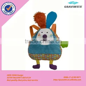 Plush Rabbitschool Bag With Kid thumbnail-1