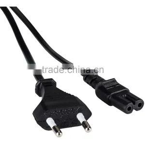 Convenient&Safe&Practical 1m Euro 2 Pin Power Plug Lead to IEC C7 (Figure of 8 FIG8) 1 Metre EU Cable Cord thumbnail-1