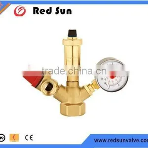 HR6110 Brass Safety Valve With Pressure Gauge thumbnail-1