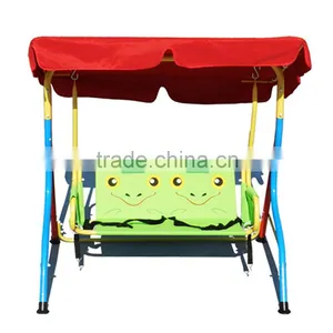 Lovely Cartoon Safety Baby Cradle Swing Metal Kids Patio Swing With Canopy Quality Choice thumbnail-2