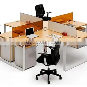Modern 4 Person Cross Workstation,cross Steel Frame Office Partition ( SZ-WS006) thumbnail-4