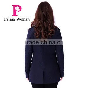 2016 Spring New Design Long Slim Fit Women Lapel Parka thumbnail-5