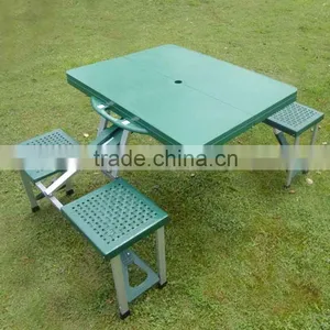 Plastic Folding Camping Table Picnic Portable Table and 4 Chair thumbnail-1