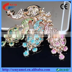 Ring Holder Smart Ring Stand Metal Rhinestone Peacock thumbnail-1