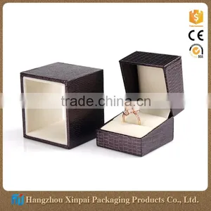 Custom High End Plastic Leather Jewelry Ring Box thumbnail-1