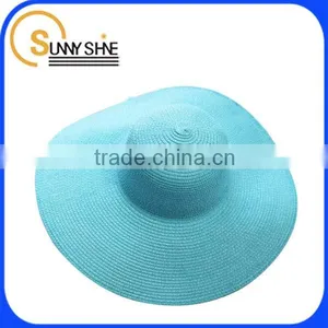 SUNNY SHINE Custom Fashion Blue Wide Brim Straw Hats thumbnail-1