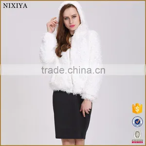 2016 Women White Long Mink Coat With Caps in China thumbnail-1