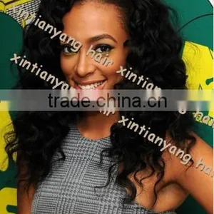 Gorgeous Celebrity Wig 10-32inches #1b Bohemian Wave, Peruvian Hair Lace Front Wig thumbnail-1