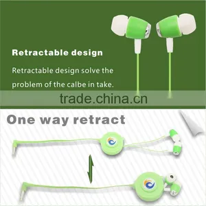 Top Quality Factory Price 3.5mm Stereo In-ear Design SR5 One -way Retractable Headphones Earbuds for MP3 Android Samsung LG IOS thumbnail-3