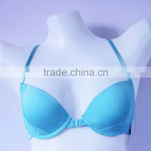 Girl's Cute Blue Spandex Cotton Convertible Sexy Model Bra thumbnail-1