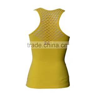 YiWu Manufacturer Design Hot Sale Women Tank Top With Mesh thumbnail-2