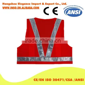 100% Polyester Mesh Fabric Safety Vest Crystal Reflective Hi-vis Yellow Work Vest thumbnail-2