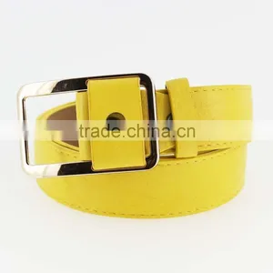 Women's Fashion Yellow PU Leather Belts for Jeans With Alloy Buckles in YiWu Factory thumbnail-5