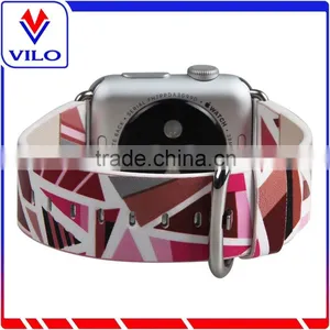OEM Pattern Genuine Leather Replacement Watch Band Wrist Strap For Apple Watch Leather Band thumbnail-3