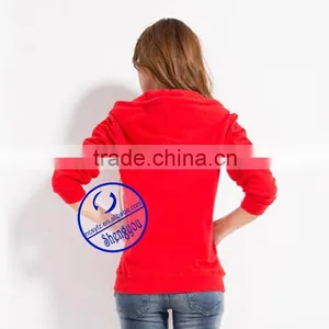 Custom Women's Fleece Zipper-up Hoodies Sweatshirts Manufactures in China thumbnail-5