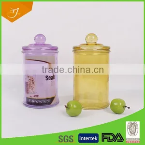 Cylinder Clear Glass Candy Jar,Glass Storage With Glass Lid , Cylinder Clear Glass Candy Jar thumbnail-3
