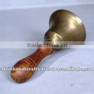 Brass Hand Bells/ Office Bell/ Brass Bell With Wooden Handel NBB 001 thumbnail-1