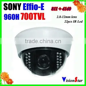 Surveillance Security Camera Manual Zoom 2.8-12mm Lens 22pcs Leds Analog CCD Camera With 700TVL Sony Effio-E Support OSD Menu thumbnail-1