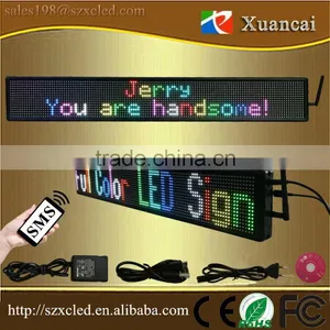 P6-16x128RGB Supply 5V/12V Double Line Programmble Full Color Led Sign With Wireless SMS and Computer Software USB Control thumbnail-2