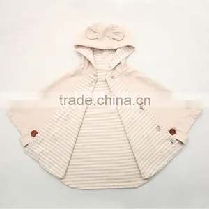 Stylish Baby Cape Outwear Coat Soft Cotton Toddle Baby Cloak With Hat thumbnail-2