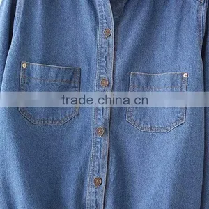 Cheap China Wholesale Clothing Two Pockets Front Denim Jacket thumbnail-4