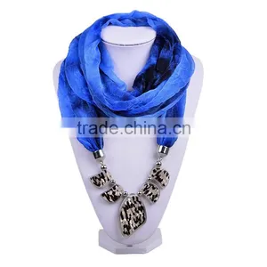 2016 New Trendy Cozy Noble Thin Silk Floss String 5 Flake Pattern Beads Scarf Women (SC150184) thumbnail-6