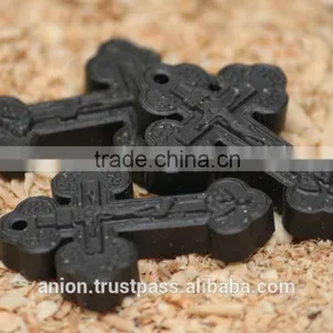 Holy Land Greek & Russian Orthodox Jerusalem Soil Crucifix thumbnail-1