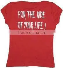 100% RED COLOR COTTON FASHION LADY T SHIRT thumbnail-1