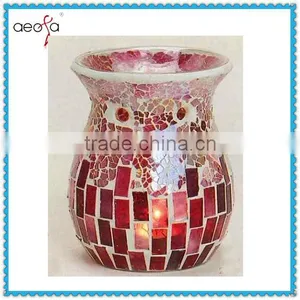 11Dx15H Hand Made Red Mosaic Essential Oil Burner Quality Choice thumbnail-1