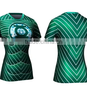 Guangzhou Custom Sublimation 3d Design T-shirts/3d Animal T-shirts/t-shirts Avengers Superman Compression Shirt for Women thumbnail-1