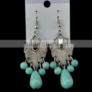2016 New Design Boho Vintage Alloy Turquoise Long Earrings For Women thumbnail-6