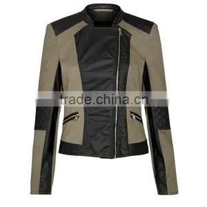 Lady's Fashion Style Faux Leather Fringe Jacket, Black thumbnail-1