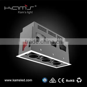 Triple Head 3*8W LED Downlight Embedded Downlight Cob Adjustable Grille Light LED thumbnail-1