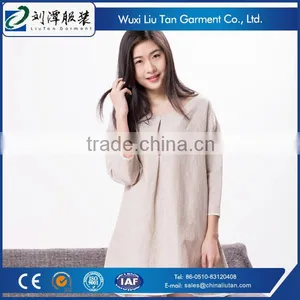 Good Quality Linen Pajama Sleepwear Dress for Women thumbnail-2