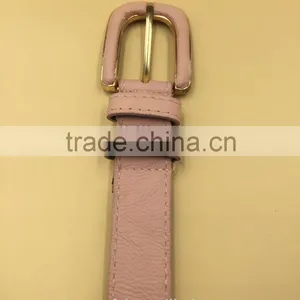 Covered Button Buckle Belt With Stitching thumbnail-3