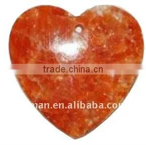 40mm Heart Calcite Gemstone Heart Pendant Designs thumbnail-1