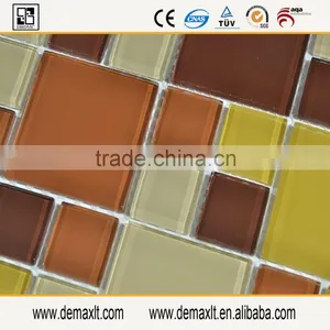 Thickness 4mm Never Fade Yellow and Brown Mixed Maze Glass Mosaic for Swimming Pool Tile thumbnail-4
