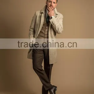 Fresh Linen Fabric Custom Made SlimFit Latest Design Men Long Coat thumbnail-2