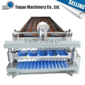 Large Construction Glazed Tile Roof Use and Double Forming Machine thumbnail-1