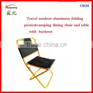 Travel Outdoor Aluminum Folding Picnic&camping Dining Canvas Chair and Table With Backrest thumbnail-1