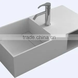 Sanitary Ware Wall Hung Acrylic Solid Surface Wash Basin,Artificial Stone Washing Basin thumbnail-1